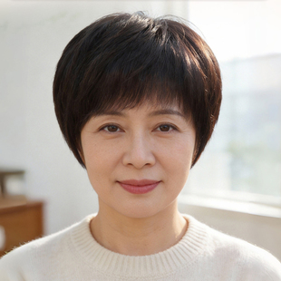 假发女全头套真人发丝短直发中老年妈妈款自然无痕隐形整顶真头发