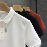Элитная мужская модная футболка polo, изысканный стиль, с вышивкой, лето 2026 года