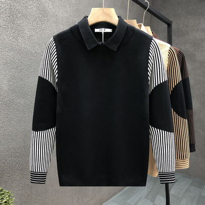 轻商务休闲假两件毛衣男款高端针织衫2025秋冬季新款男士上1126e
