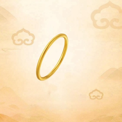 金包银素圈戒指男女三生三世对戒