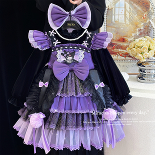 女童库洛米公主裙冬装高端重工生日连衣裙儿童洛丽塔蓬蓬纱裙礼服