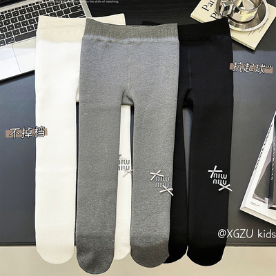 女童打底裤冬季新款加厚加绒