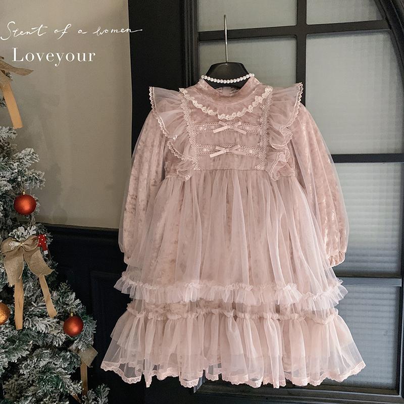 女童连衣裙秋冬复古宫廷风公主裙