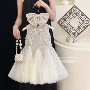 亮片公主裙小女孩洋气纱裙 儿童新中式 女童国风连衣裙夏季 2025新款