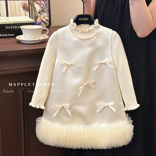 女童公主裙秋季2025新款儿童富家千金感裙子女宝宝高端生日连衣裙