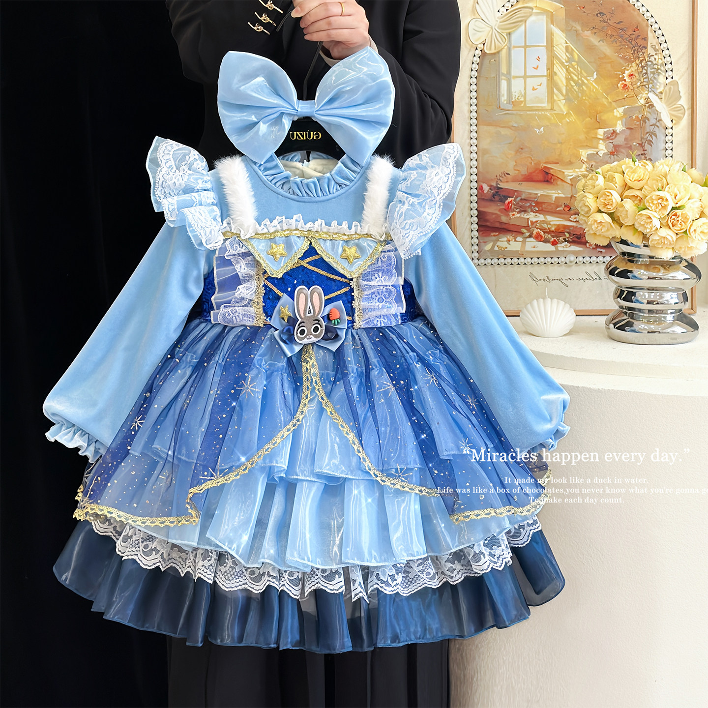 女童朱迪兔子警官连衣裙冬装超好看公主裙小女孩加绒洛丽塔蓬蓬裙,童装/婴儿装/亲子装,连衣裙,淘宝优惠券,粉丝福利购,淘宝优惠卷