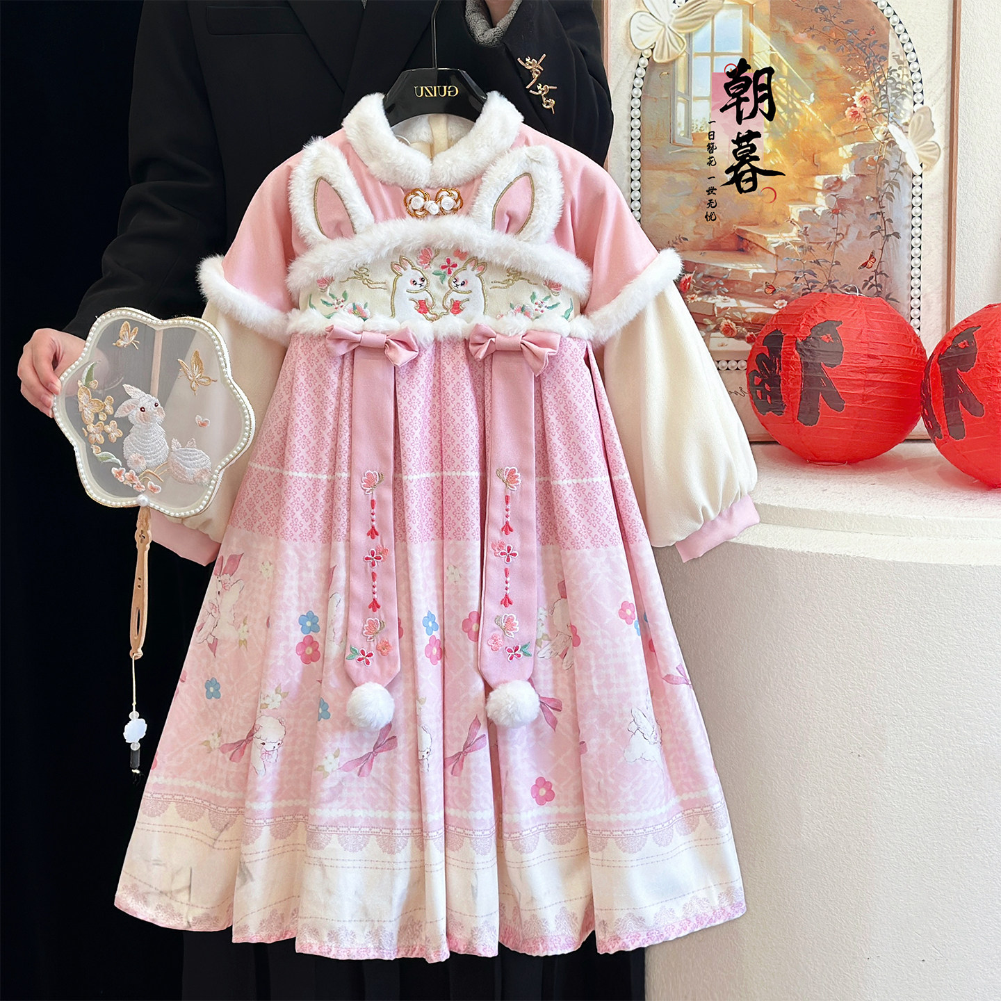 女童汉服连衣裙冬装洋气儿童拜年服中国风洋气宝宝加绒古装公主裙,童装/婴儿装/亲子装,汉服,淘宝优惠券,粉丝福利购,淘宝优惠卷