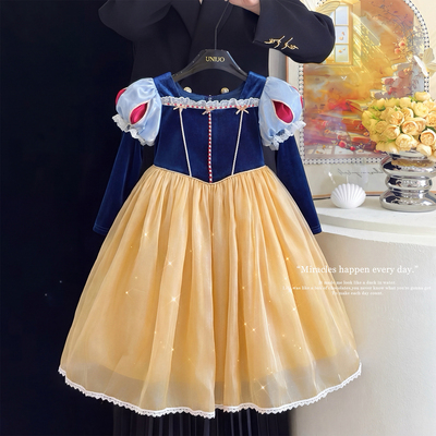 女童白雪公主裙秋重工生日礼服裙