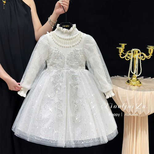 洋气公主裙中大童时尚钢琴演出服