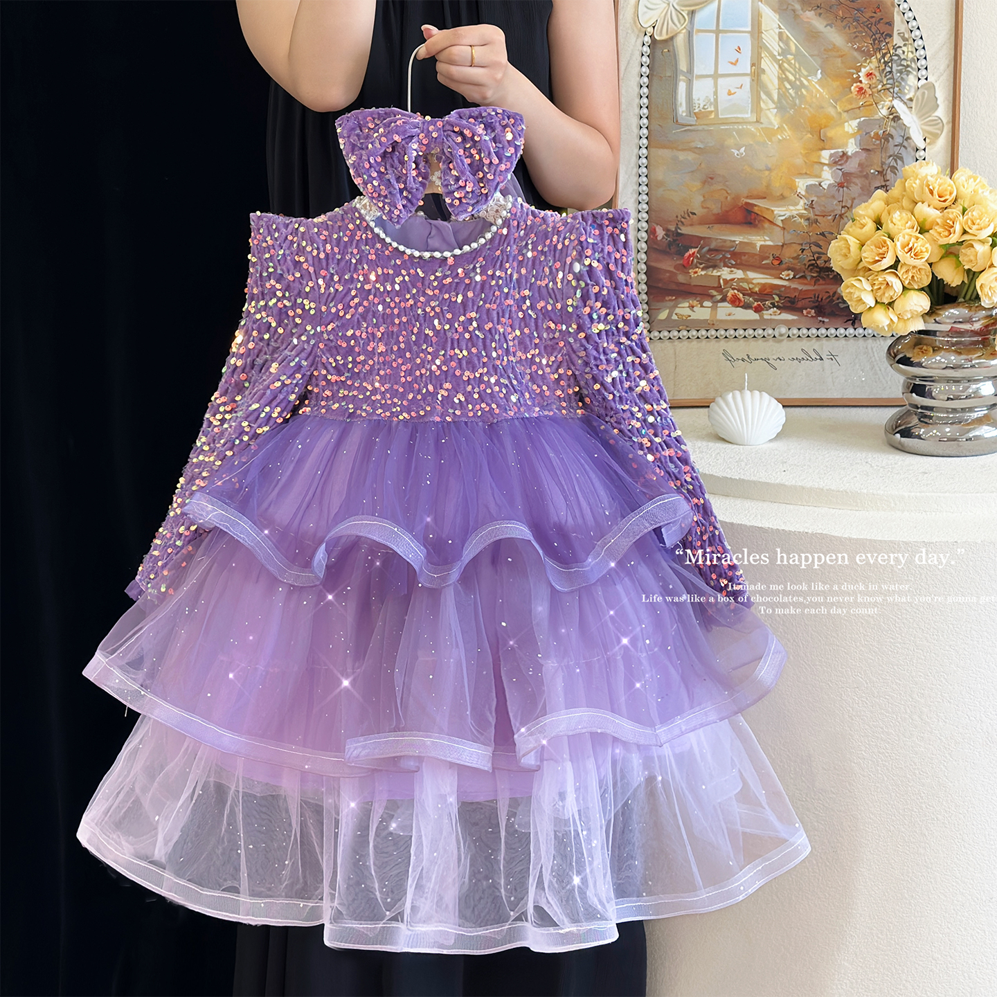 女童高级感连衣裙秋冬轻奢礼服裙