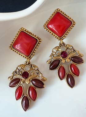 中古法产Chorange pairs琉璃扫肩耳夹