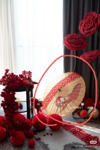婚庆伞 拍照道具伞 中国风装饰摆件 年年有鱼结婚伞舞蹈伞