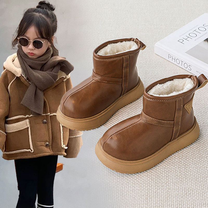 大头靴卡皮巴拉雪地靴儿童款皮面厚底防水面包鞋女童靴子男童冬季,童鞋/婴儿鞋/亲子鞋,雪地靴,淘宝优惠券,粉丝福利购,淘宝优惠卷