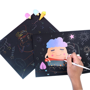 成人儿童水彩画刮刮画两用 学生绘画diy手工礼盒套装幼儿园男女孩
