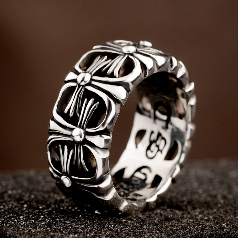 朋克潮牌罗心戒指男个性复古男戒钛钢指环潮人百搭食指戒指男潮