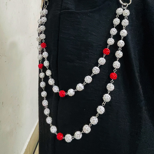 朋克风裤链无限满钻圆珠裤链