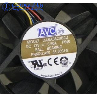 原装AVC 8020 12V 0.60A DASA0820B2U 8CM 4线PWM电脑CPU机箱风扇