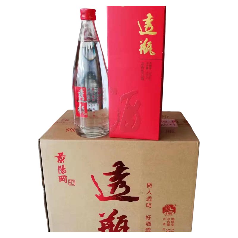 2019版山东景阳冈透瓶酒38度500ml国产白酒浓香型整箱6瓶