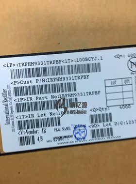 原装正品贴片IRFHM9331TRPBF 丝印9331 PQFN3x3 P沟道 -30V/-11A