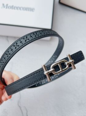 H扣女士皮带头层牛皮纯铜