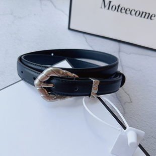 新款女士皮带女时尚百搭复古真皮腰带配裙子牛仔裤装饰细杨树林