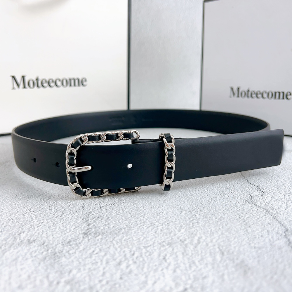 2025新款头层牛皮配裙子腰带裤子小香风连衣裙真皮装饰高级皮带女