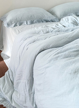 全棉皱皱纱布四件套纯棉