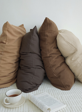 A类双层纱布~皱皱纱肌理感美拉德枕套全棉纱布纯棉74*48cm枕头套