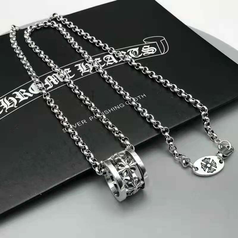 转运珠吊坠罗克十字架吊坠 项链复古个性饰品情侣心男士s925纯银