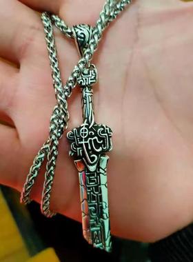 潮男法国古剑霸气泰银配品项链