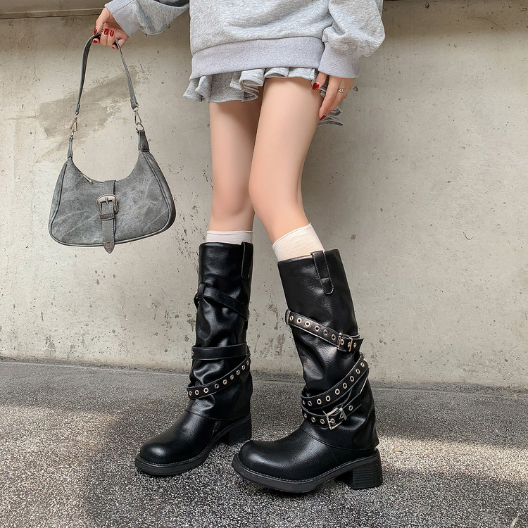 5cm巨好看小个子厚底显高增高靴