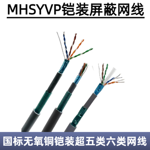 国标过测铠装屏蔽无氧铜超五类六类室外可地埋防水防老鼠咬网络线