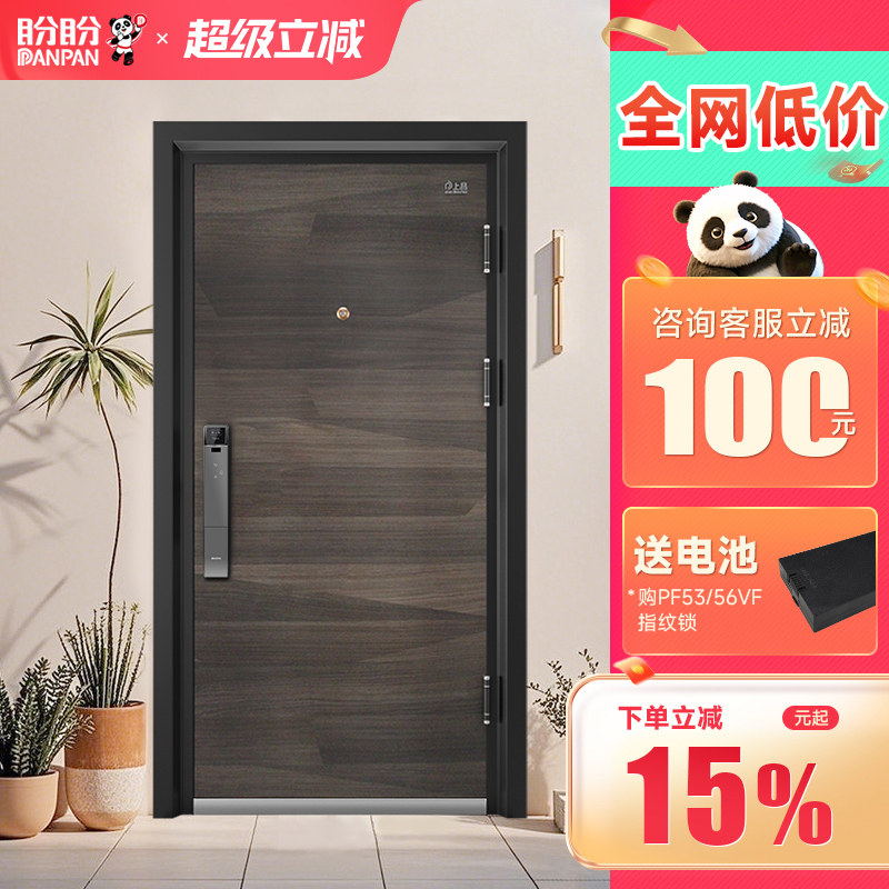 盼盼防盗门甲级进户门家用安全入户门指纹锁子母门别墅大门DS11