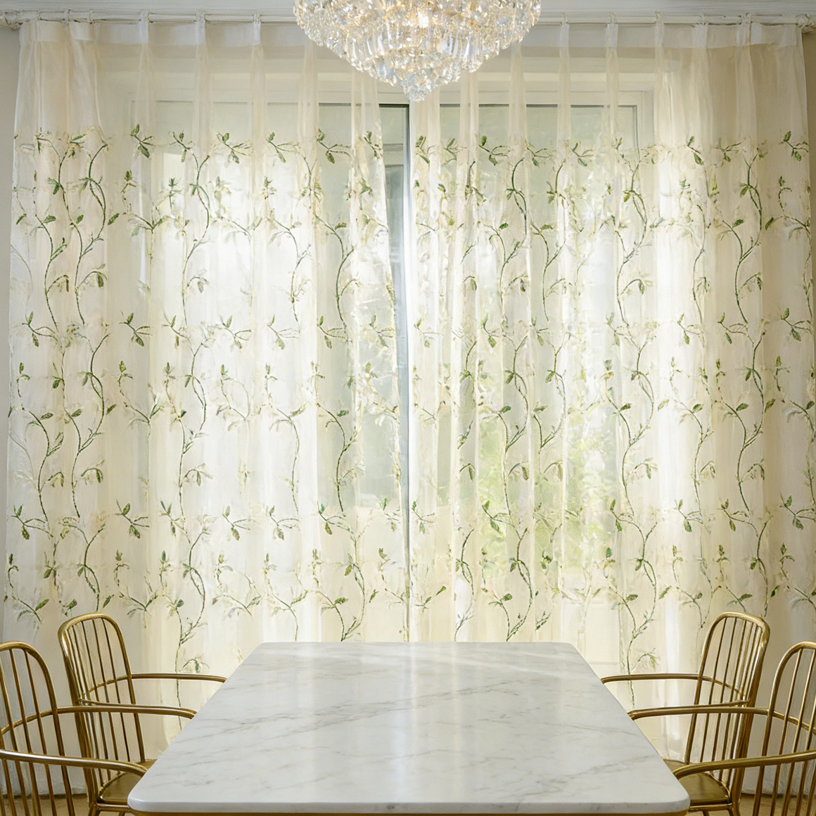 2026田园乡村风美式刺绣纱帘客厅阳台卧室专用透光不遮挡视野窗纱