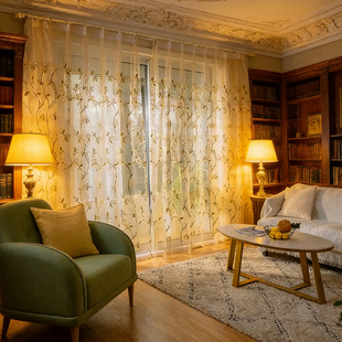 美式乡村刺绣透光纱帘阳台卧室客厅通用田园风高颜值成品窗纱特价