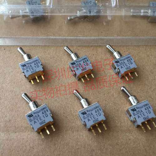 原装日本FUJISOKU ATE1D 微型 钮子开关 3脚2档 0.05A48V 镀金脚