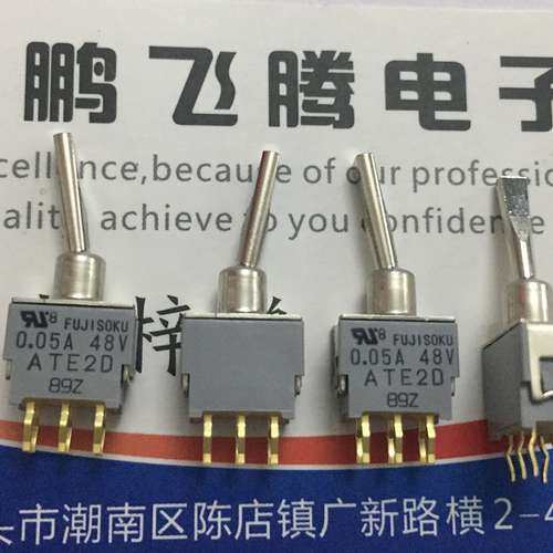 日本FUJISOKU ATE2D-2F3-10-Z微型钮子开关6脚2档 摇头摇臂0.05A