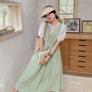 5051P135K198 百搭上衣＋千鸟格两件套连衣裙2C135 24年夏装 新款