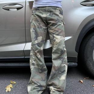 22tree 美式潮牌大口袋工装迷彩裤街头直筒军鸟百搭拖地休闲裤子