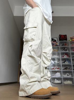 22TREE美式宽松直筒工装裤男女显瘦多口袋设计感高街潮牌休闲裤子
