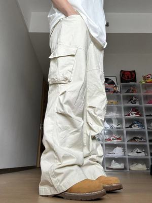 22TREE美式宽松直筒工装裤男女显瘦多口袋设计感高街潮牌休闲裤子