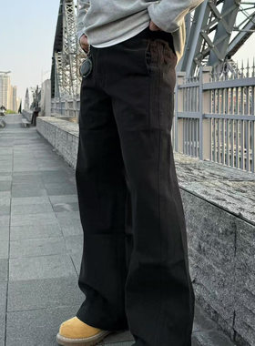 22TREE美式复古休闲裤男春夏高街cieanfit百搭显高显瘦直筒拖地裤