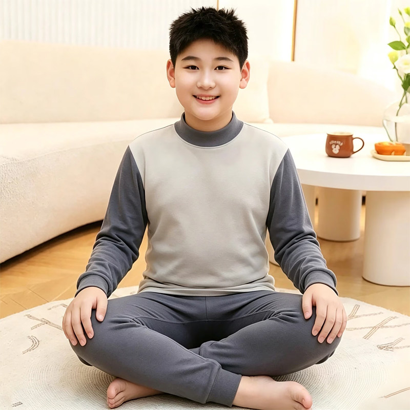 胖童纯棉秋衣秋裤套装薄款棉毛衫