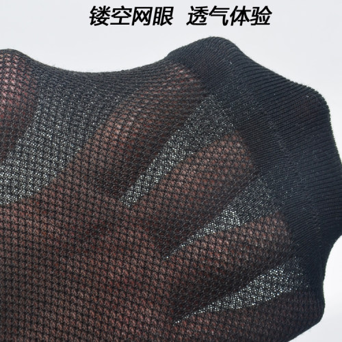 网眼中筒袜超薄透气防臭黑色棉