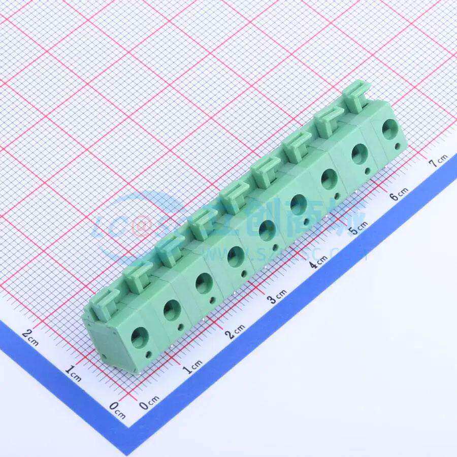 弹簧式接线端子KF236-7.5-9P 插件,P=7.5mm 1x9P 绿色