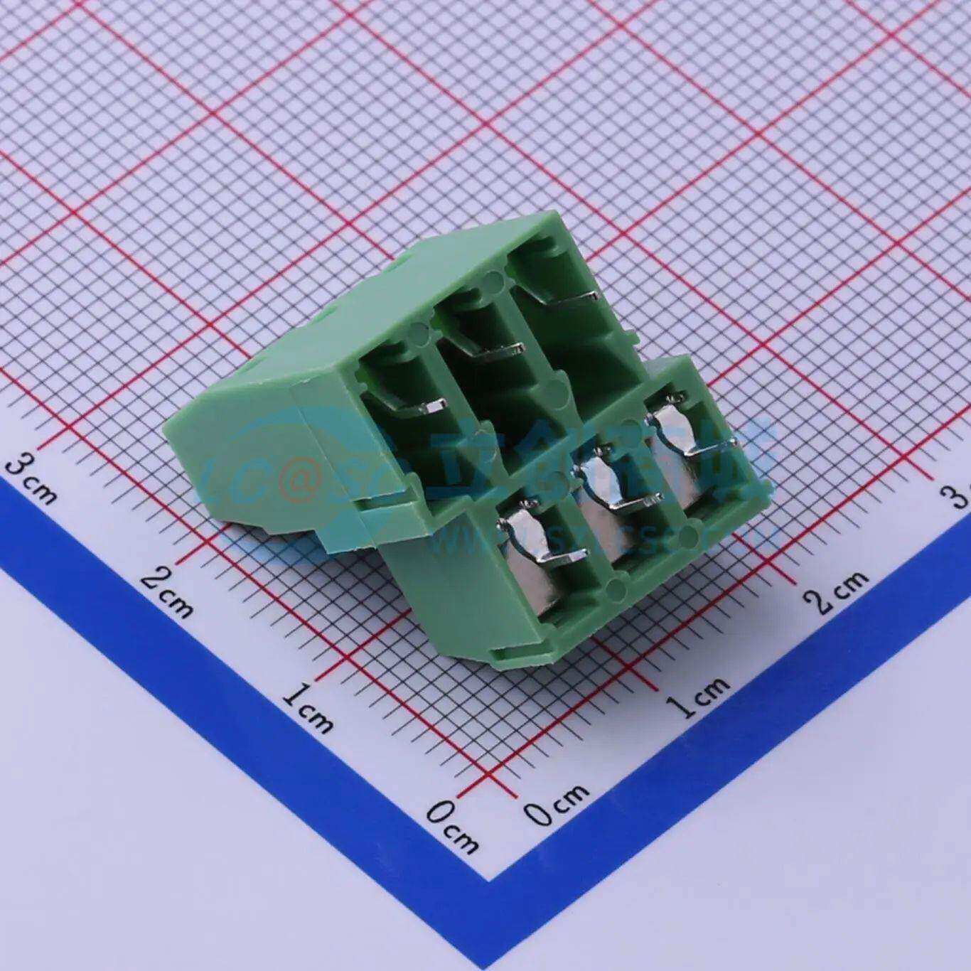 螺钉式接线端子KF127B-5.08-2*3P 插件,P=5.08mm 2x3P 直插 绿色