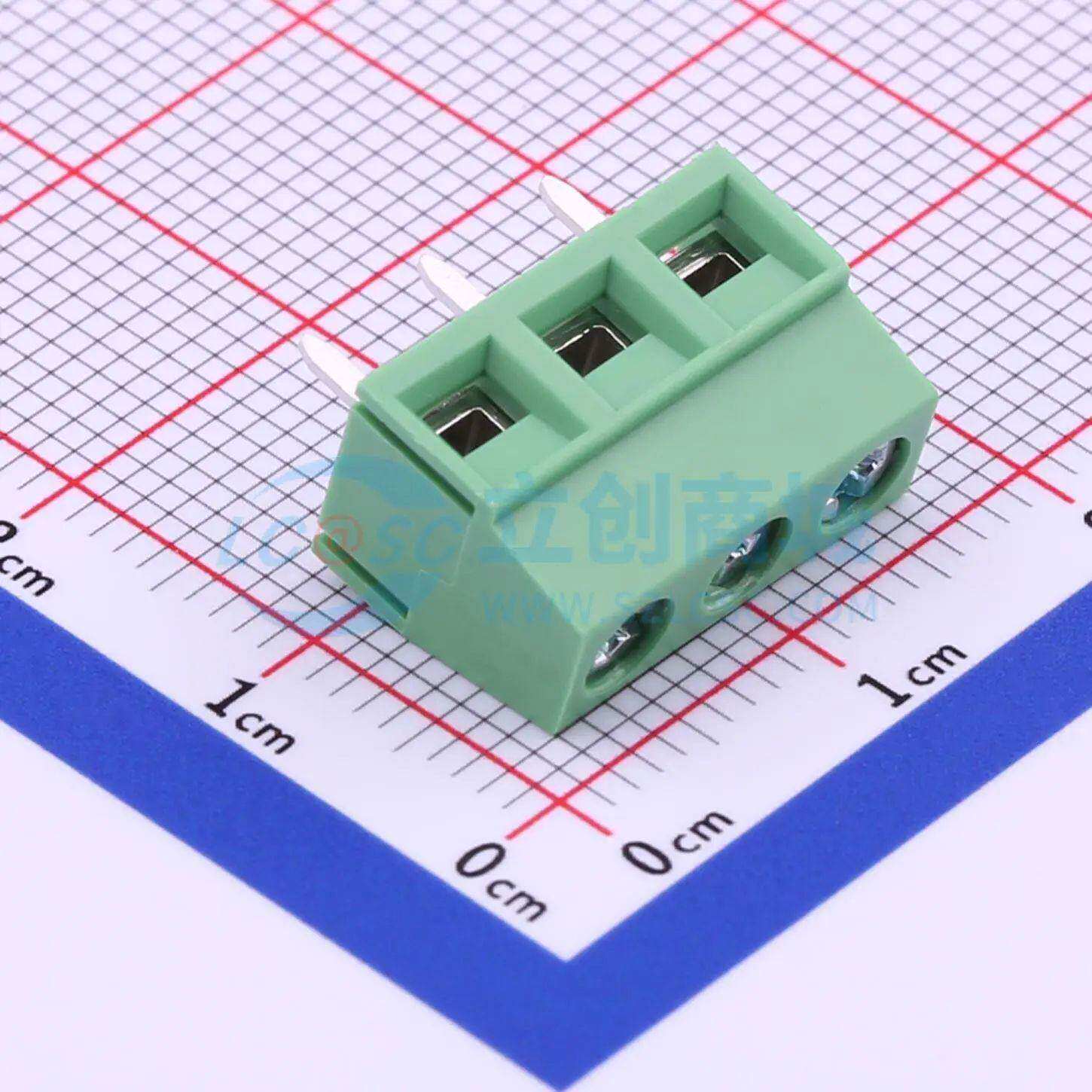 螺钉式接线端子DG127-5.0-03P-14-1002A(H) 插件,P=5mm 1x3P 直插