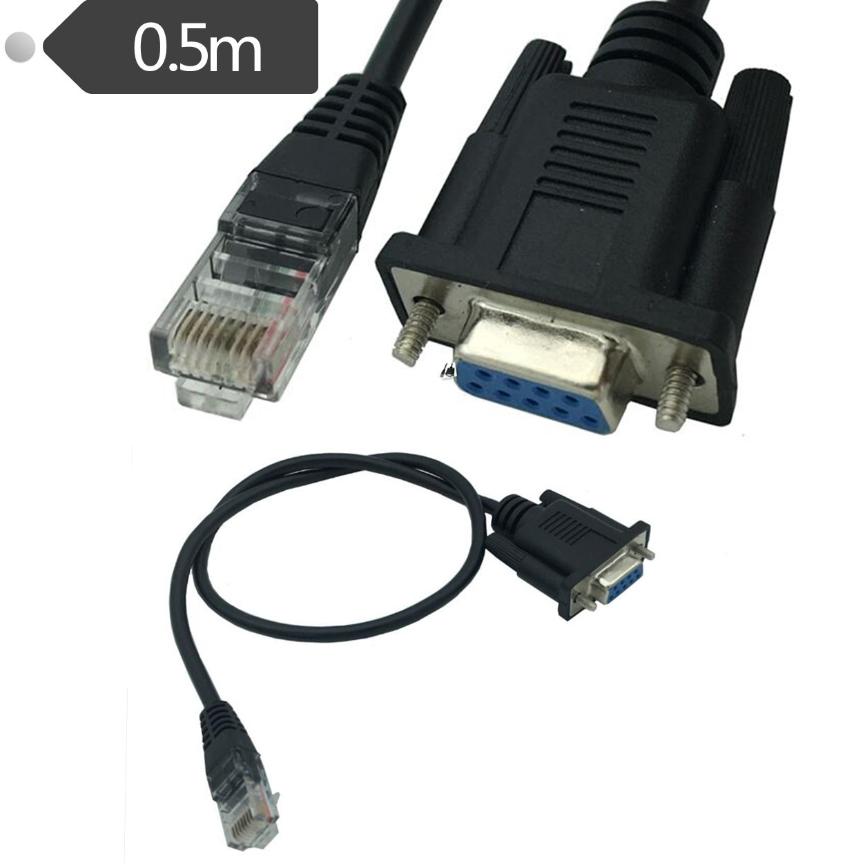 RJ45转RS232线 COM串口9孔水晶头线 db9串口转网口线1.5m