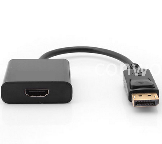 镀金头大DP转HDMI高清连接线 displayport公转HDMI母转接头转换线