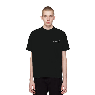 PUPILTRAVEL 反常思考 黑白标语T恤clean fit短宽boxy休闲短袖